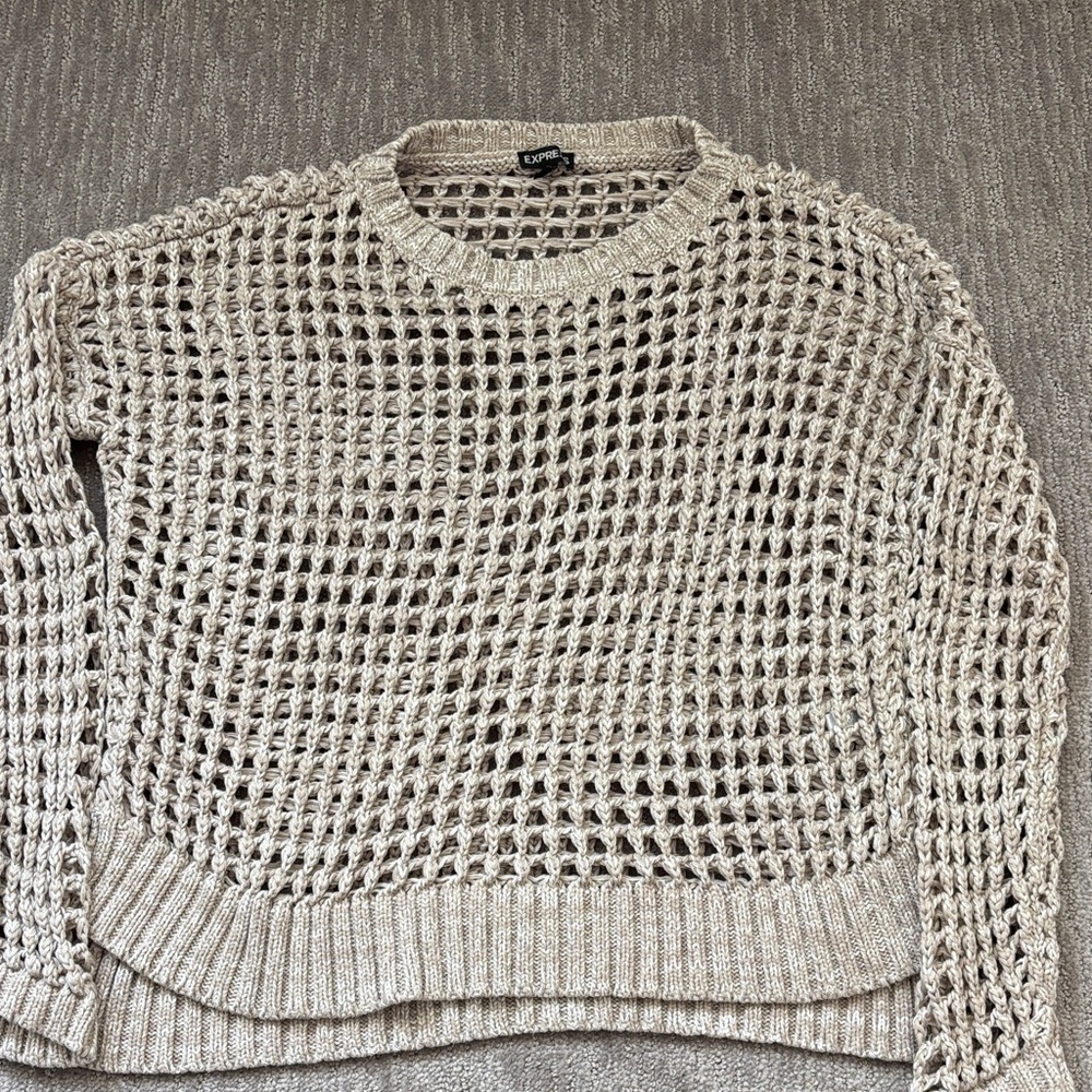Express Brown/white Knitted sweater size small